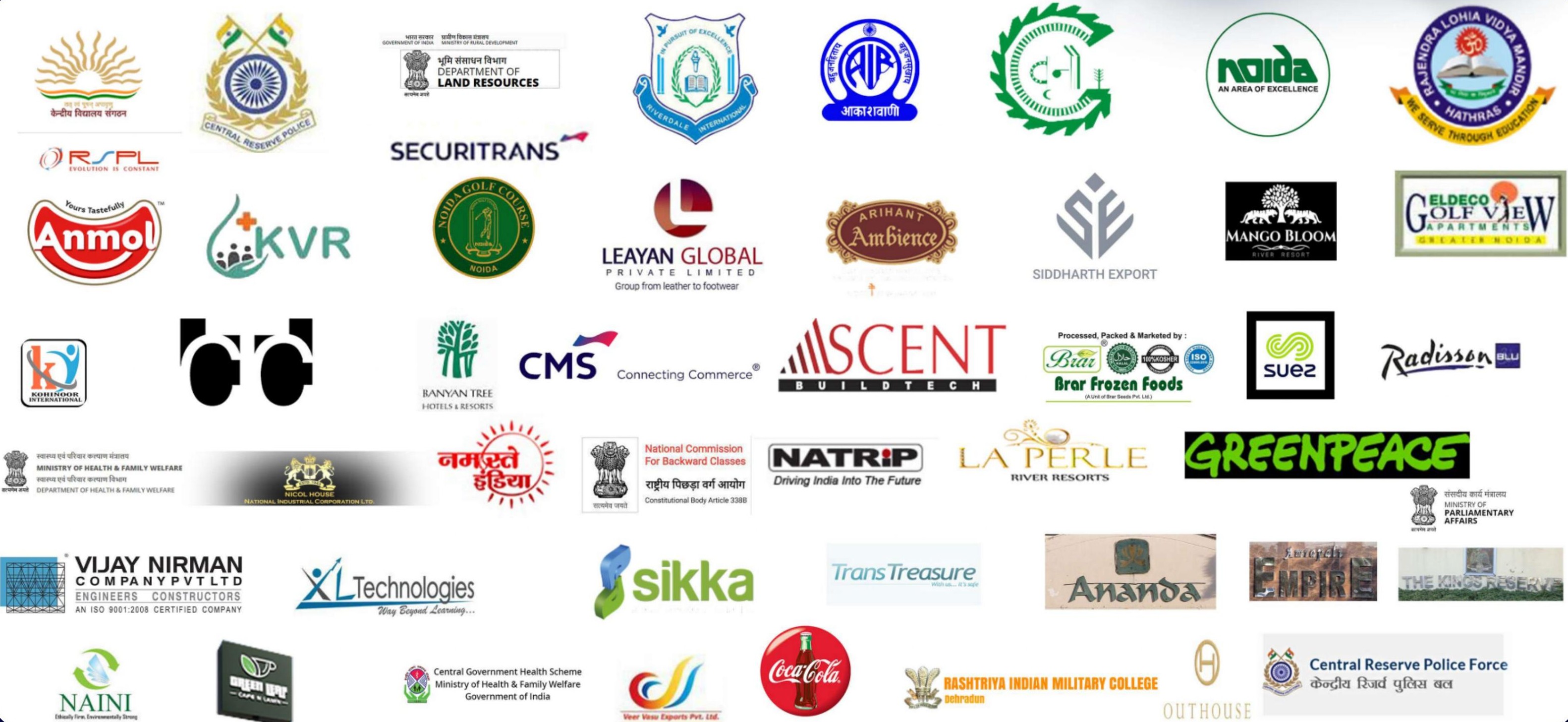 Client organisations featured in the Balwaria company brochure